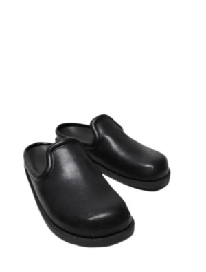 Leather effect clogs